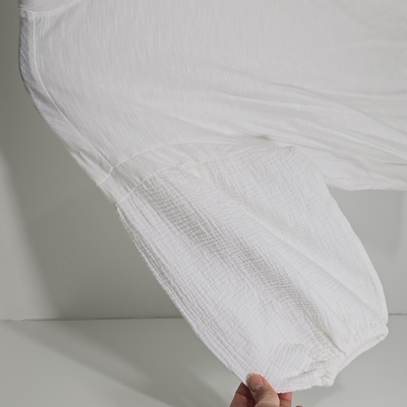 {Anthropologie} Velvet Graham Spencer Women's White Cotton Gauze Balloon Sleeve - Picture 4 of 11